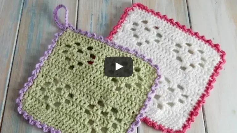 Crochet a Heart Filet Wash Cloth