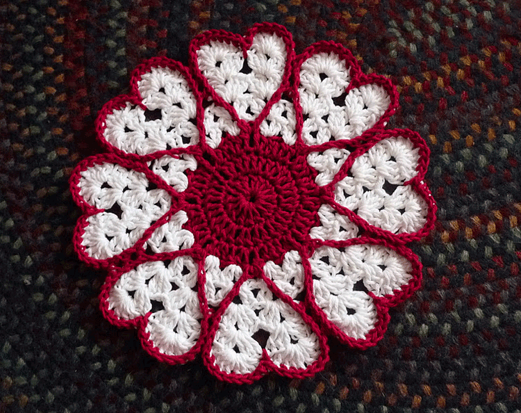 Valentine Crochet Heart Doily