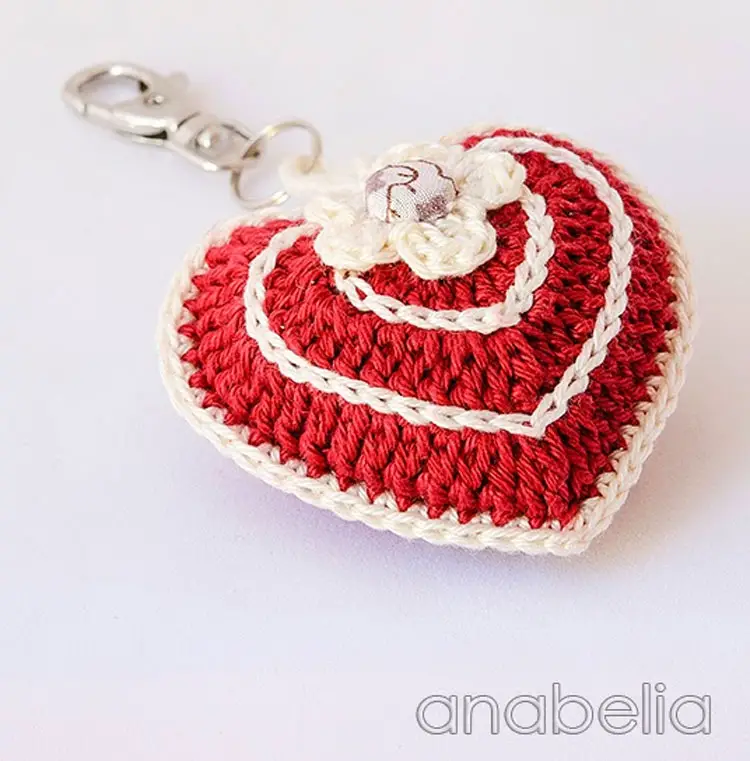 Free Valentines Crochet Keychain pattern