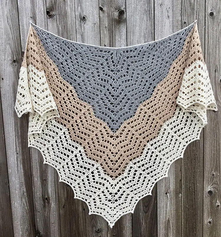 Classic Chevron Lace Crochet Shawl