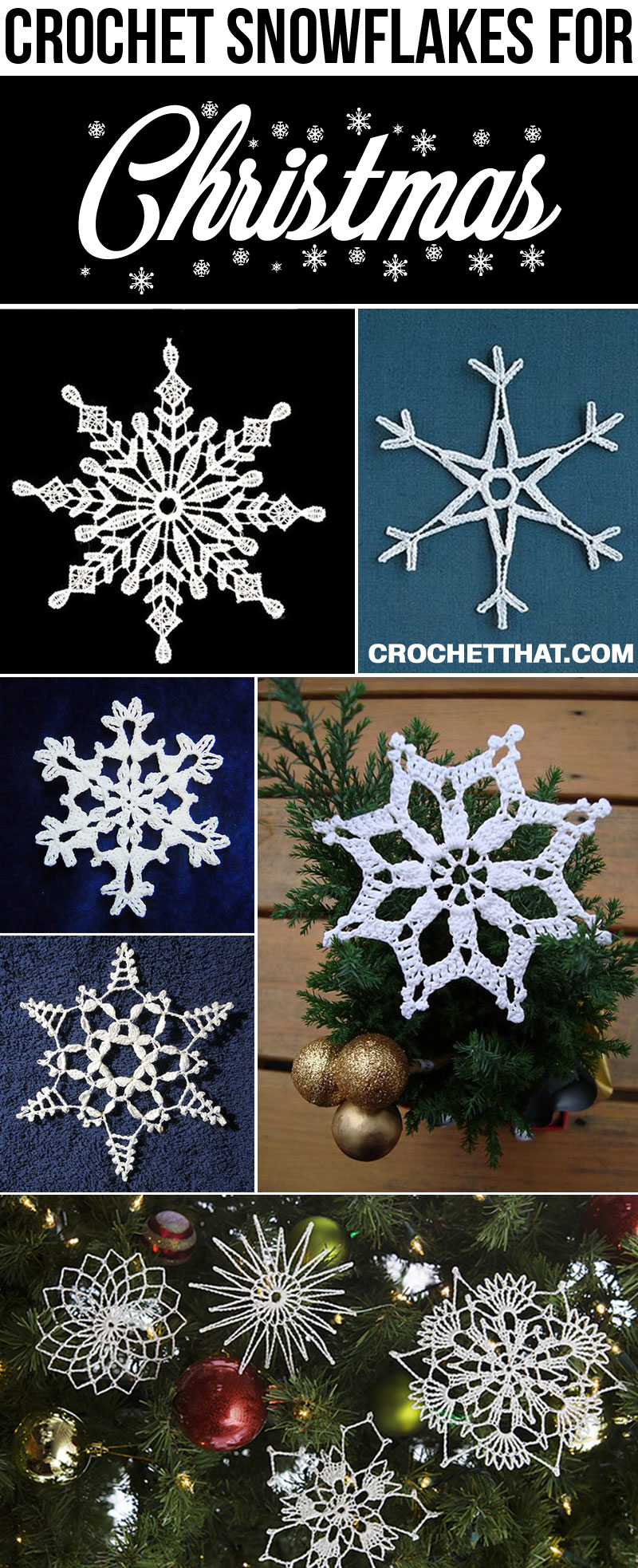 Easy Handmade Crochet Christmas Snowflake Ornaments