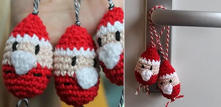 Santa Doorknob hangers crochet pattern